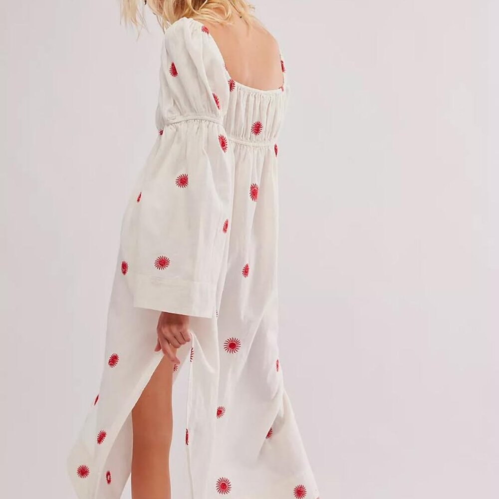 FREE PEOPLE emory embroidered midi dress Sz XS NEW - Picture 3 of 13